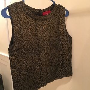 Gold Lace Overlay Tank